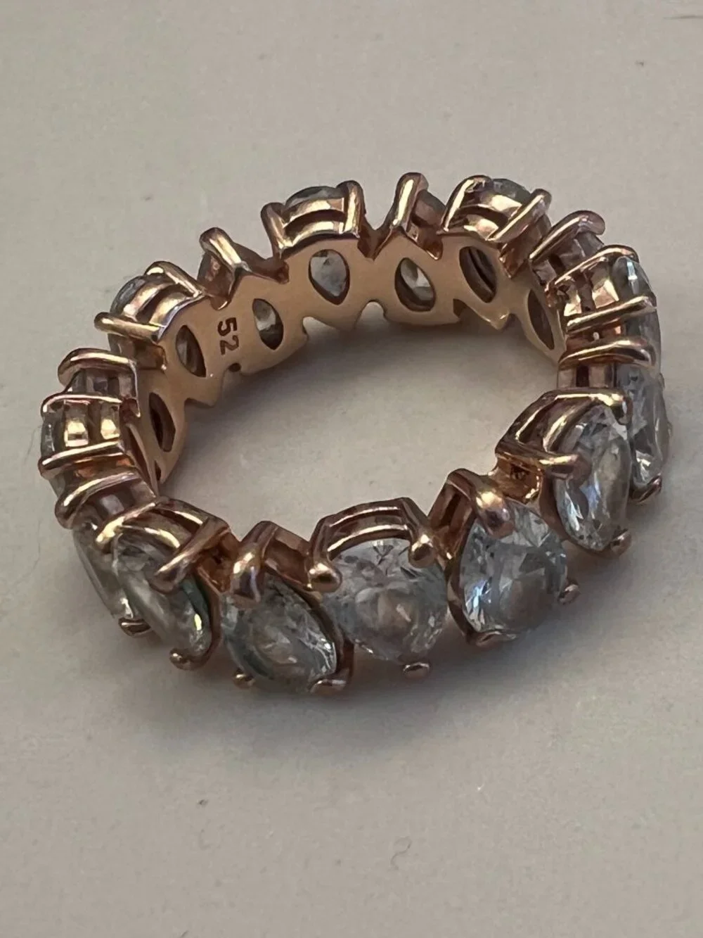 Pandora Alternating Sparkling Band Ring - Rose Gold